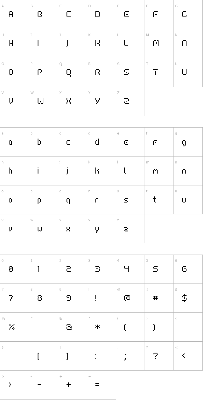 Character Map HIAIRPORT FFMCOND Font