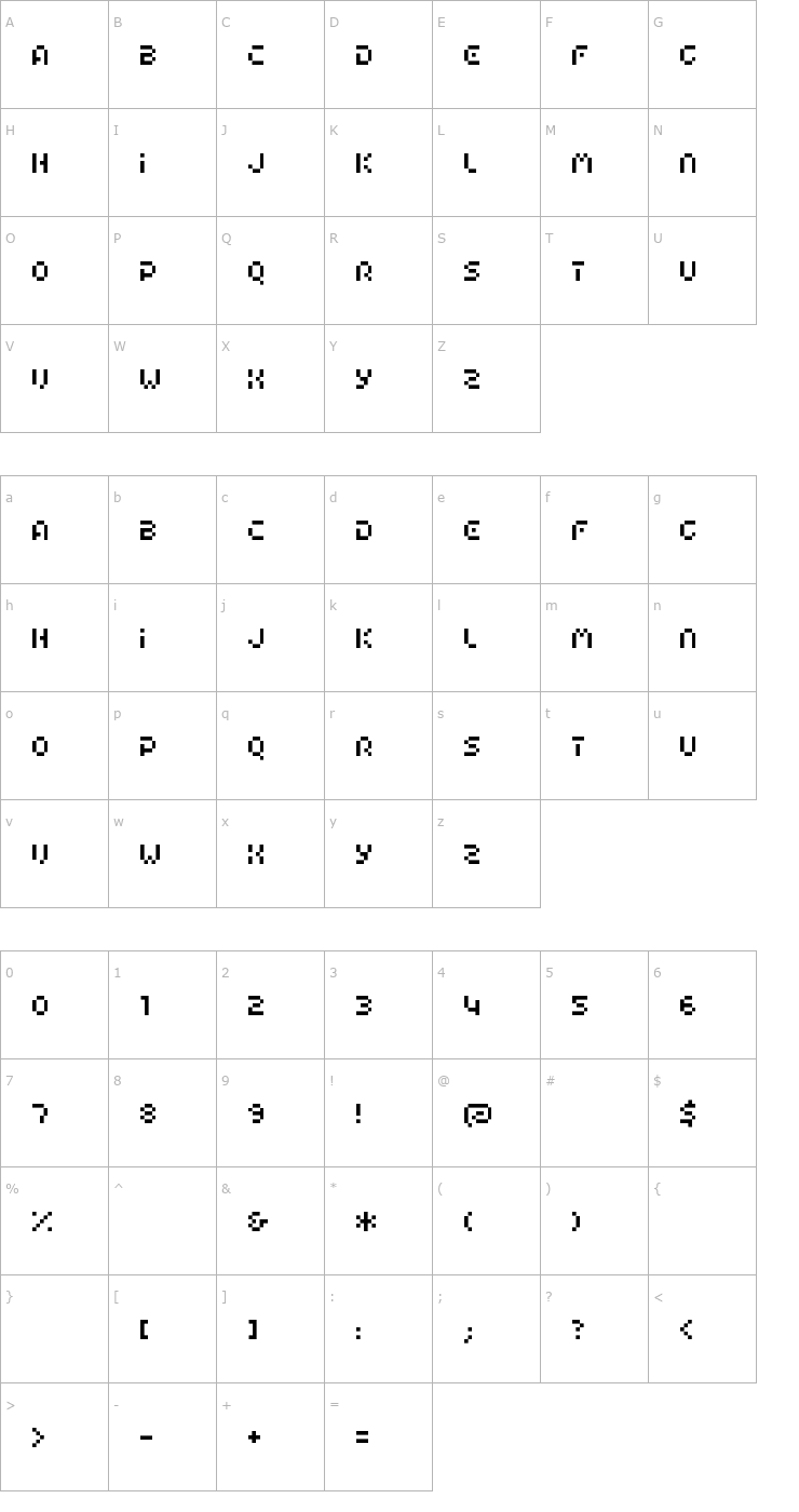 Character Map HIAIRPORTDEPARTURE Font