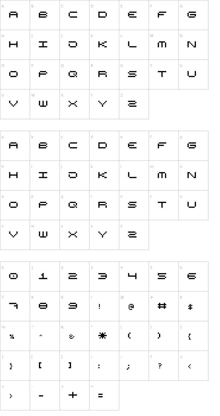 Character Map High 75 Font