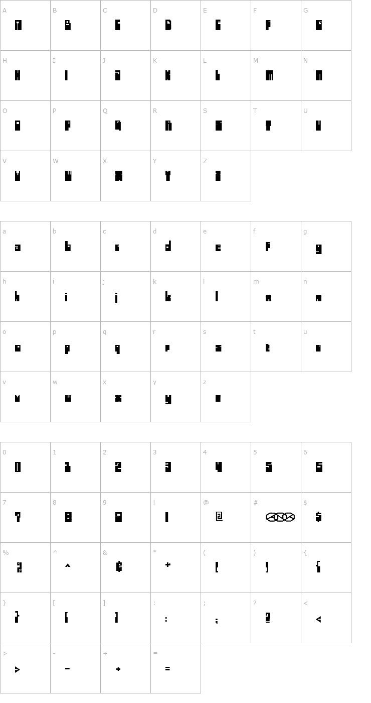 Character Map Highboot Font