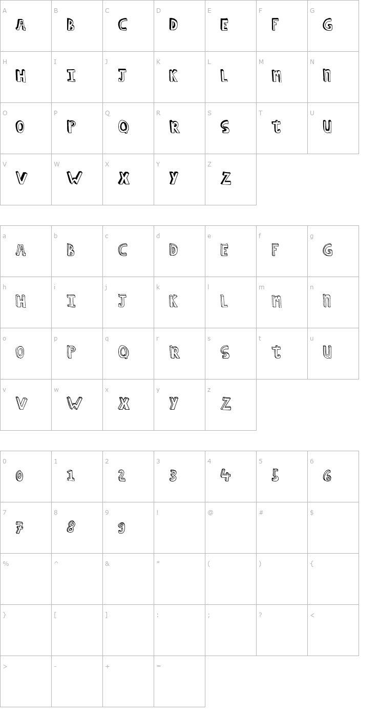 Character Map hildeCAPS OTF Font