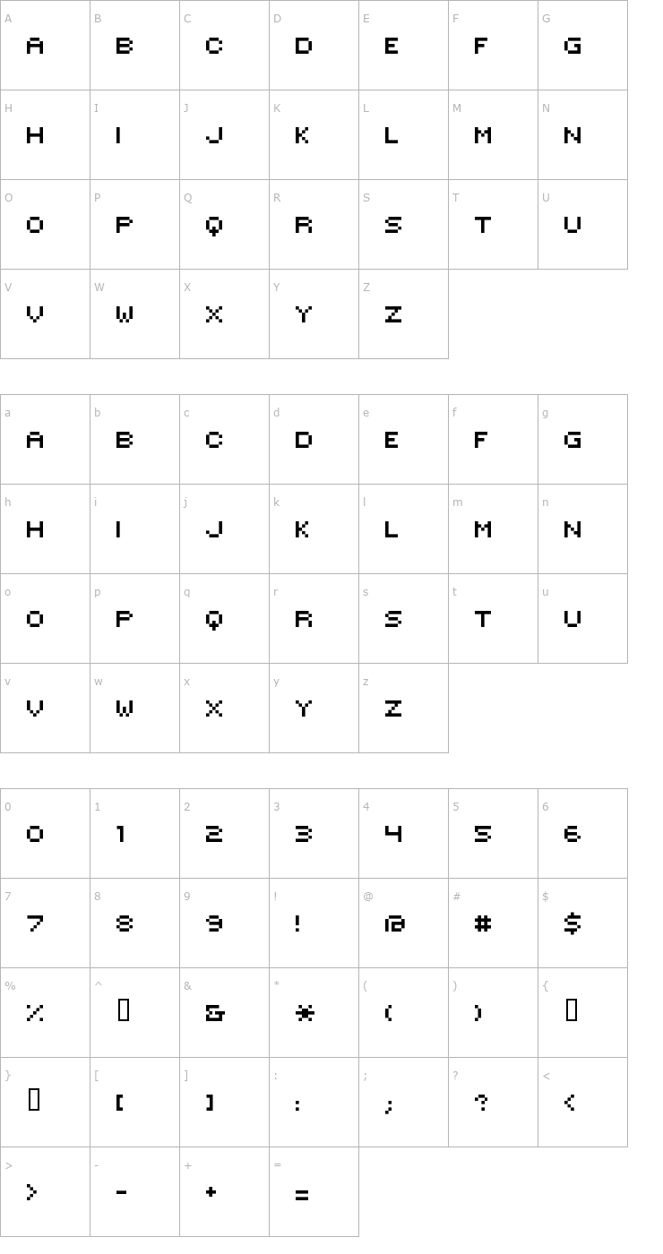 Character Map HILOGINCON Font