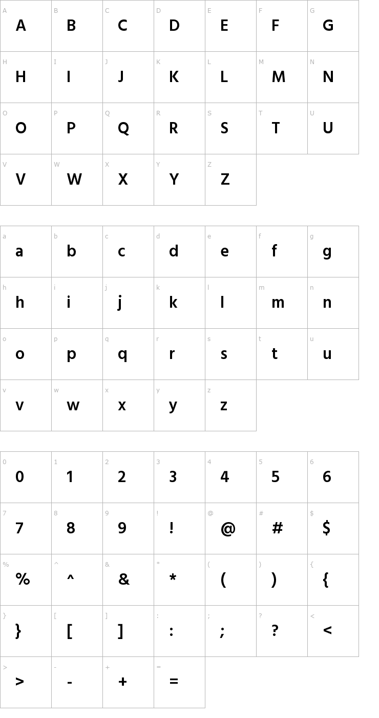 Character Map Hind Jalandhar SemiBold Font