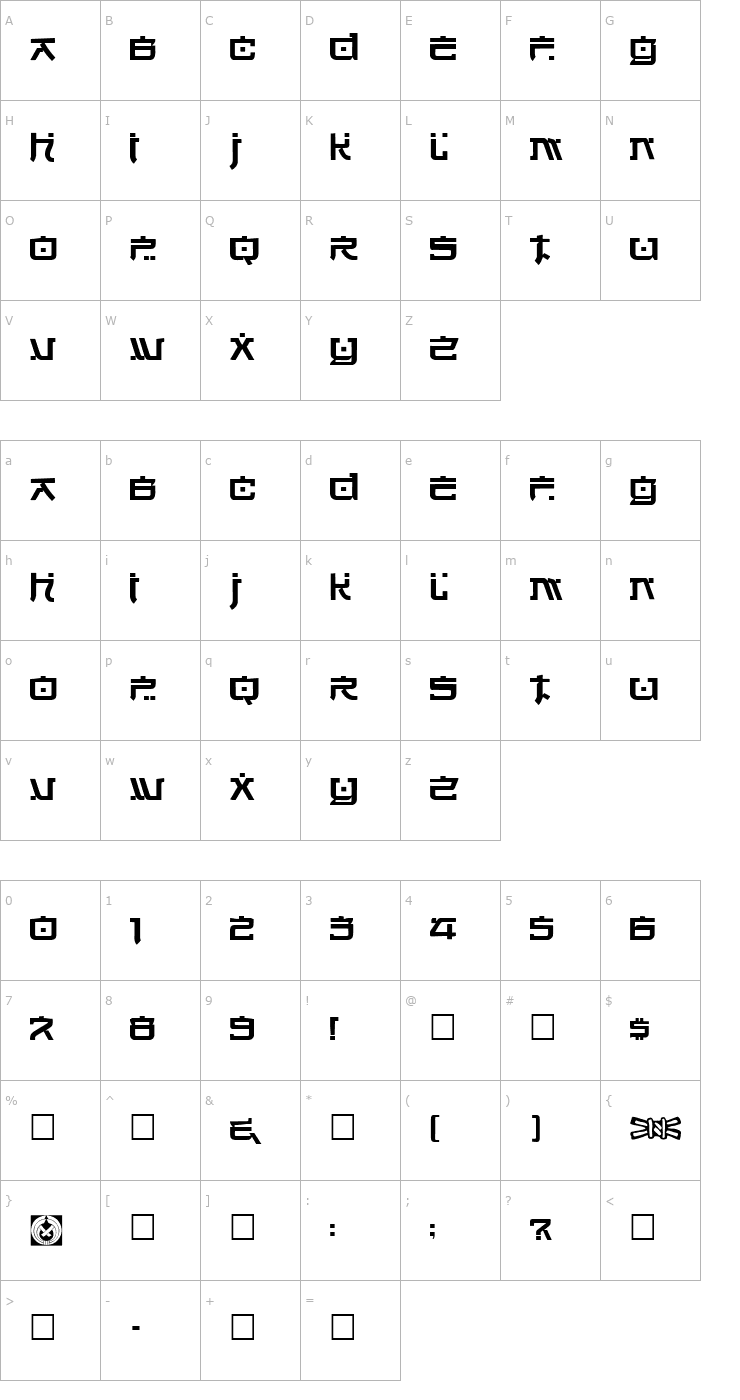 Character Map Hirosh Font