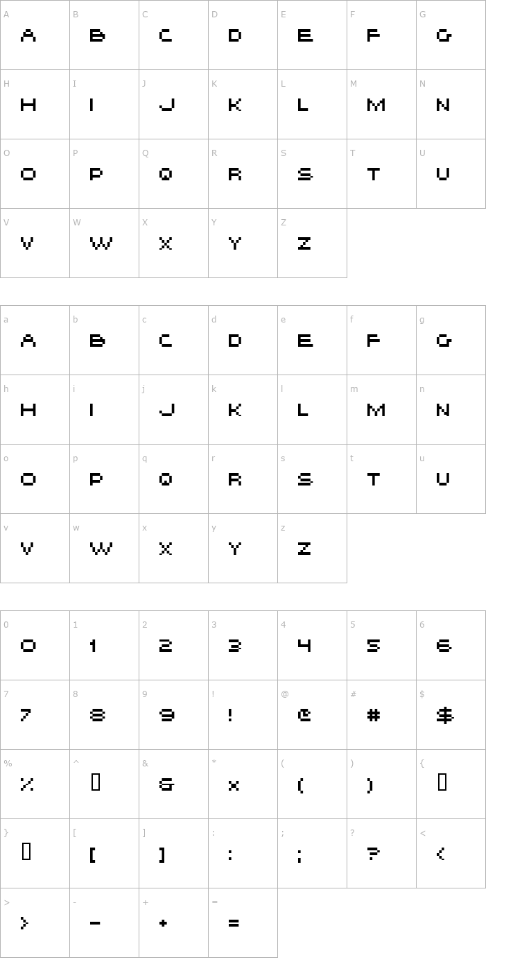 Character Map HISKYFLIPPERHI Font