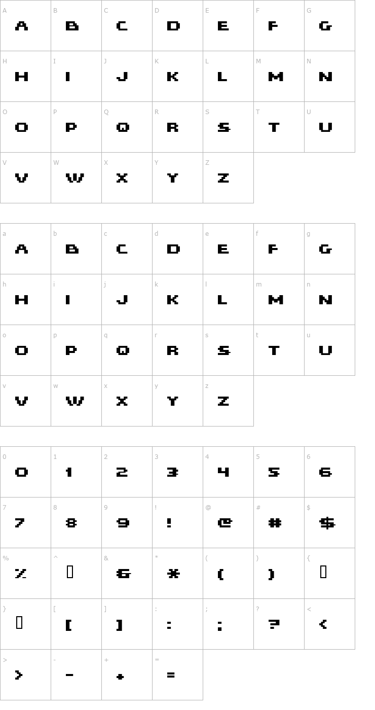 Character Map HISKYFLIPPERHIBOLD Font