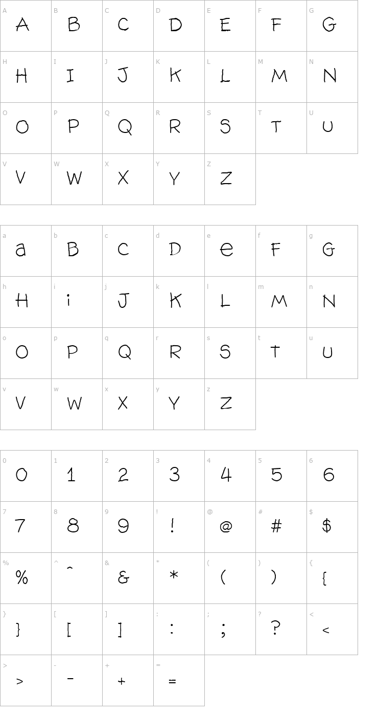 Character Map Hog Book - HMK Font