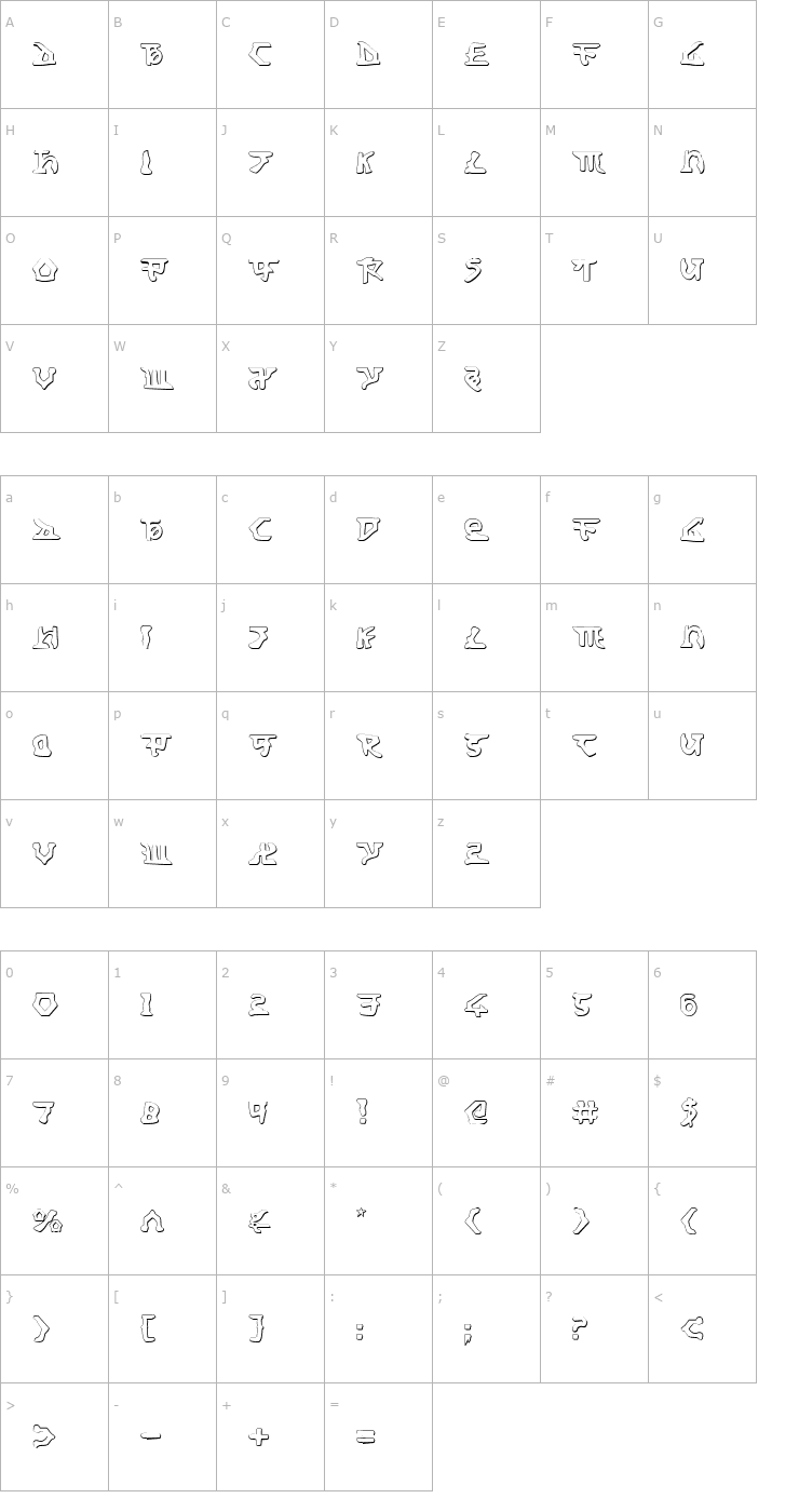 Character Map Homeworld Translator Shadow Font