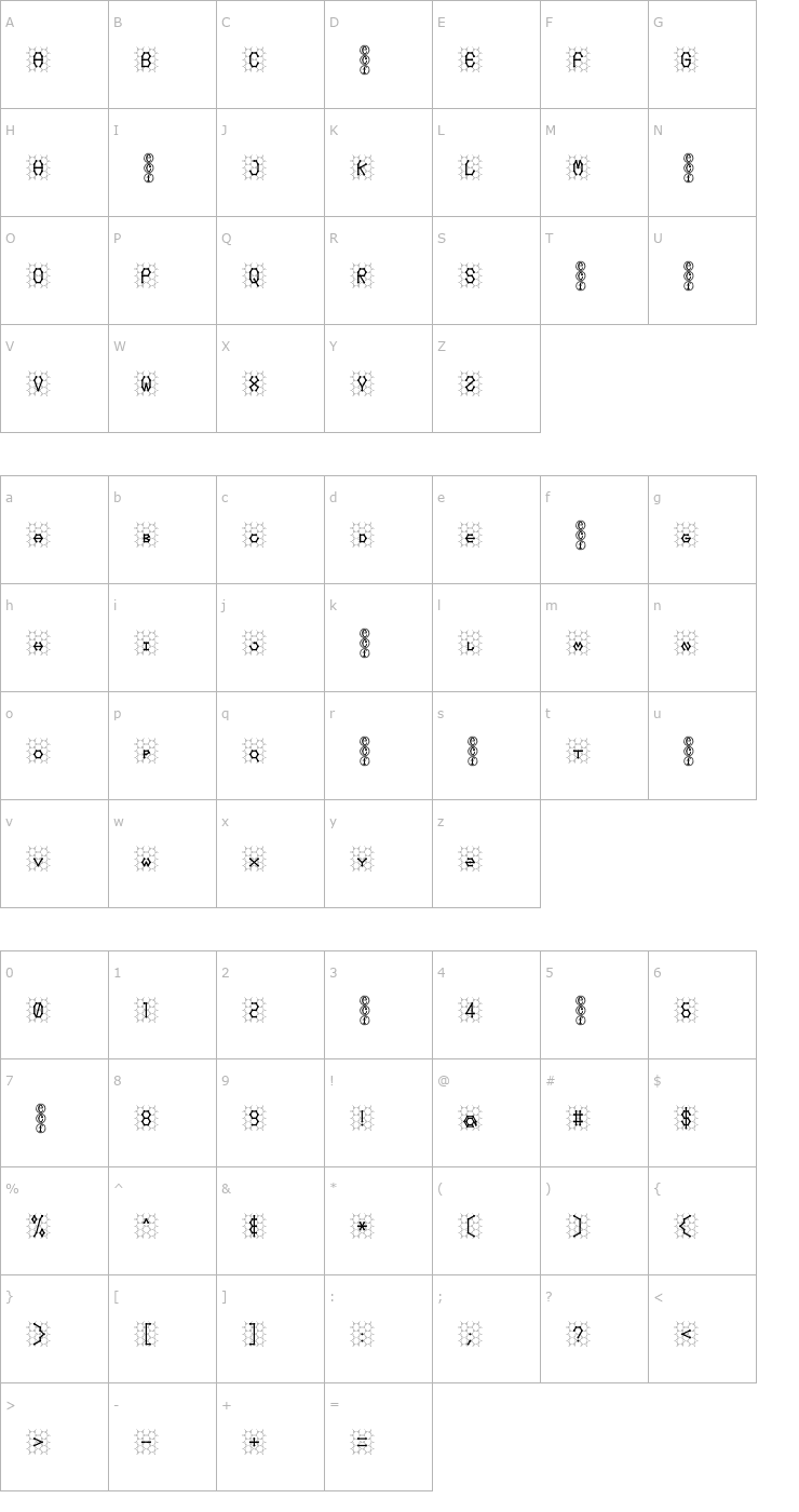 Character Map honeycomb (eval) Font