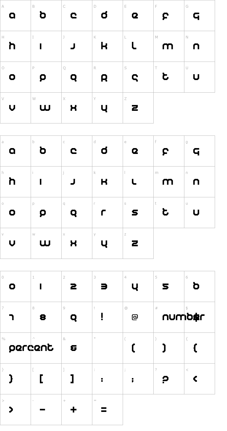 Character Map Humanoid by dustBUST Font