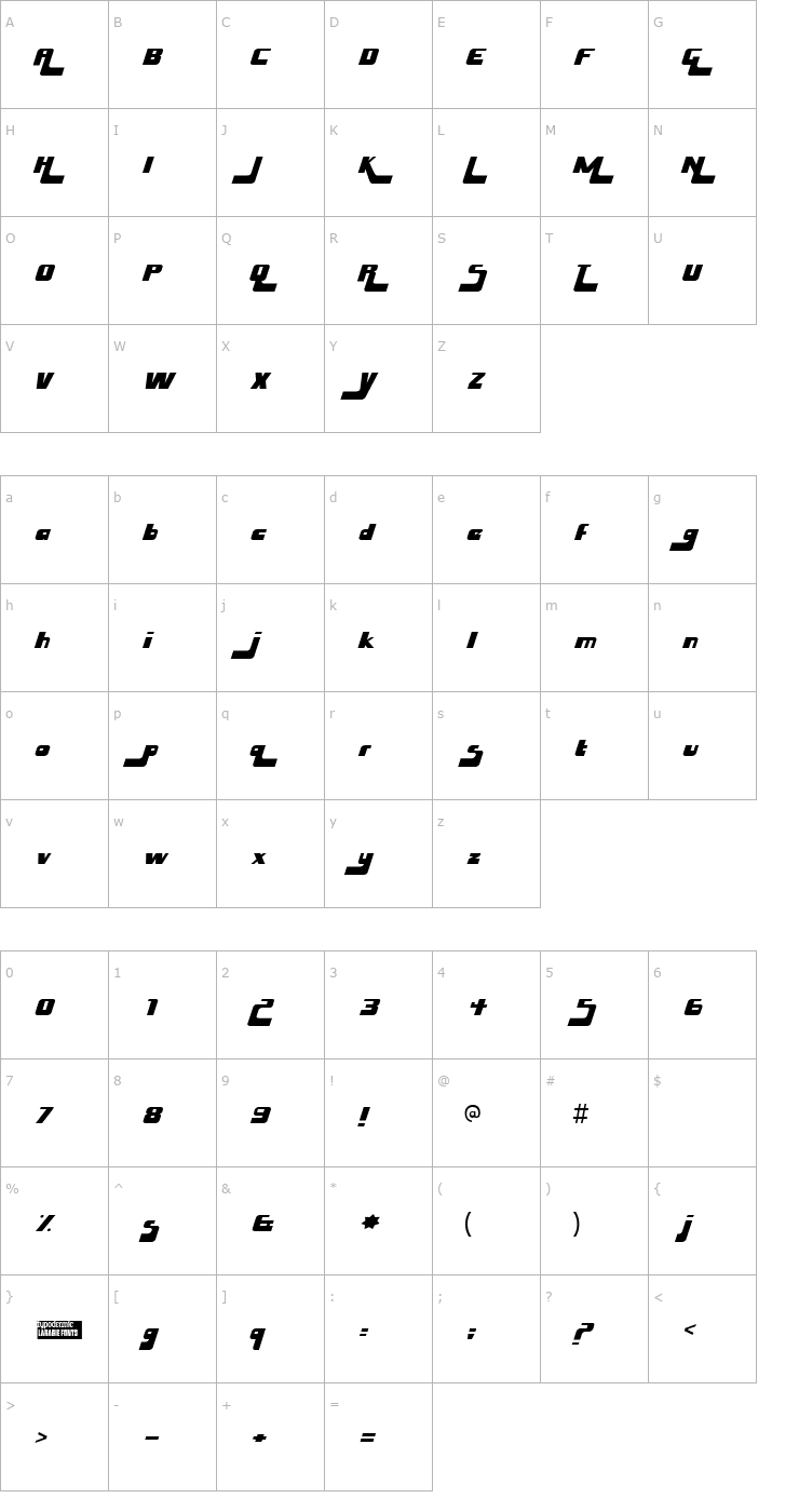 Character Map Husky Stash Font