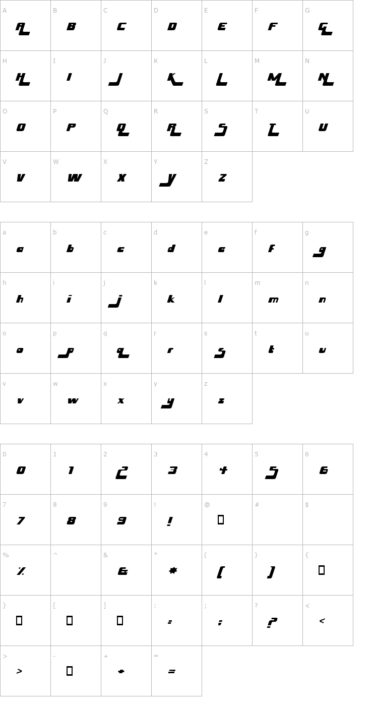 Character Map Husky Stash TR Font