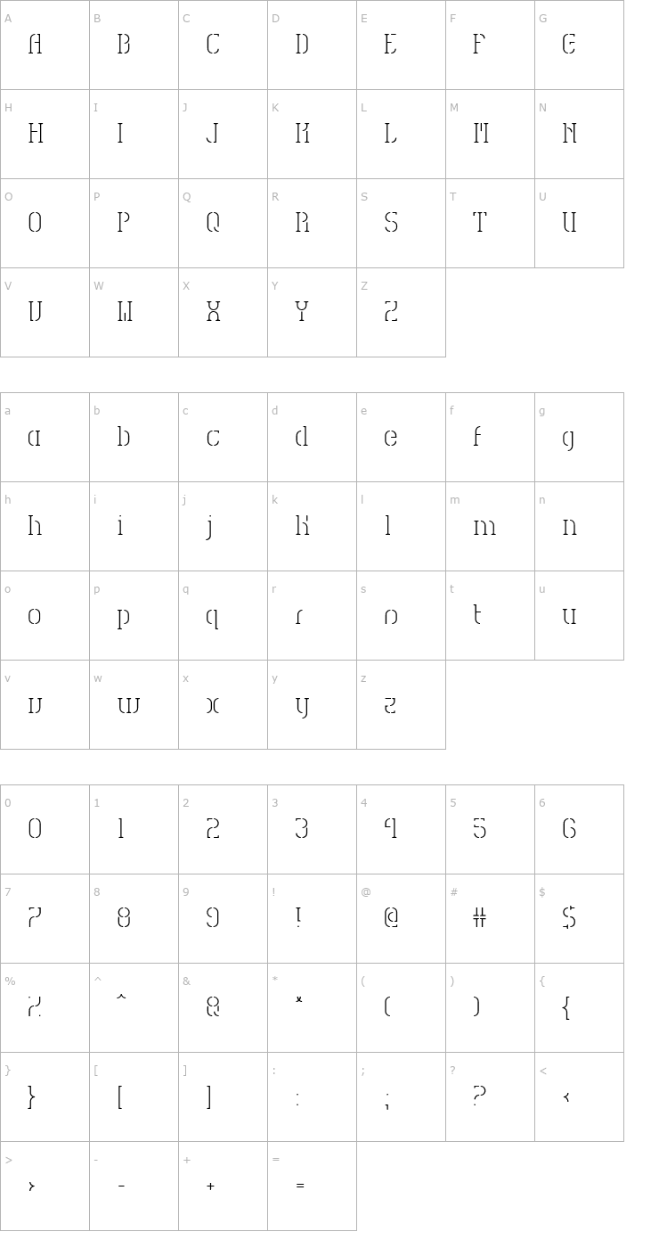 Character Map HVD Spencils Font