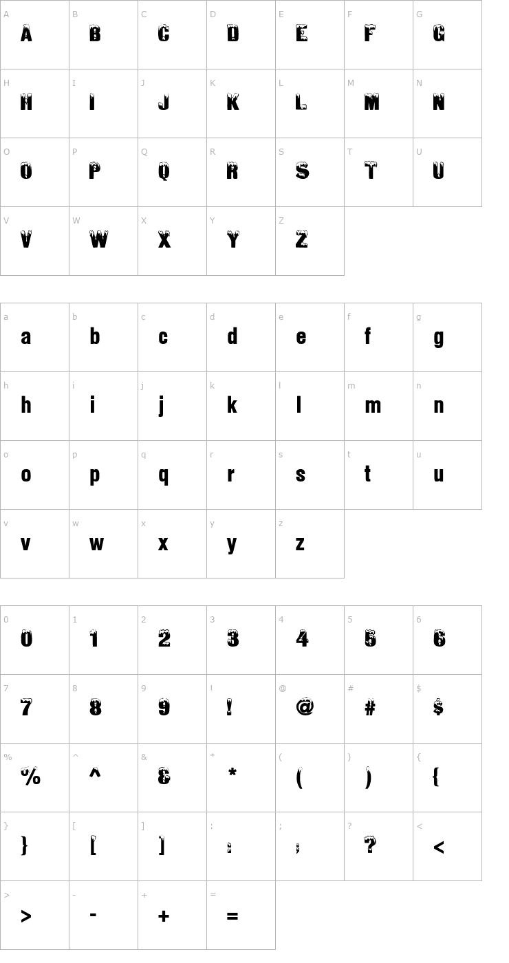 Character Map Ice &Snow Normal Font