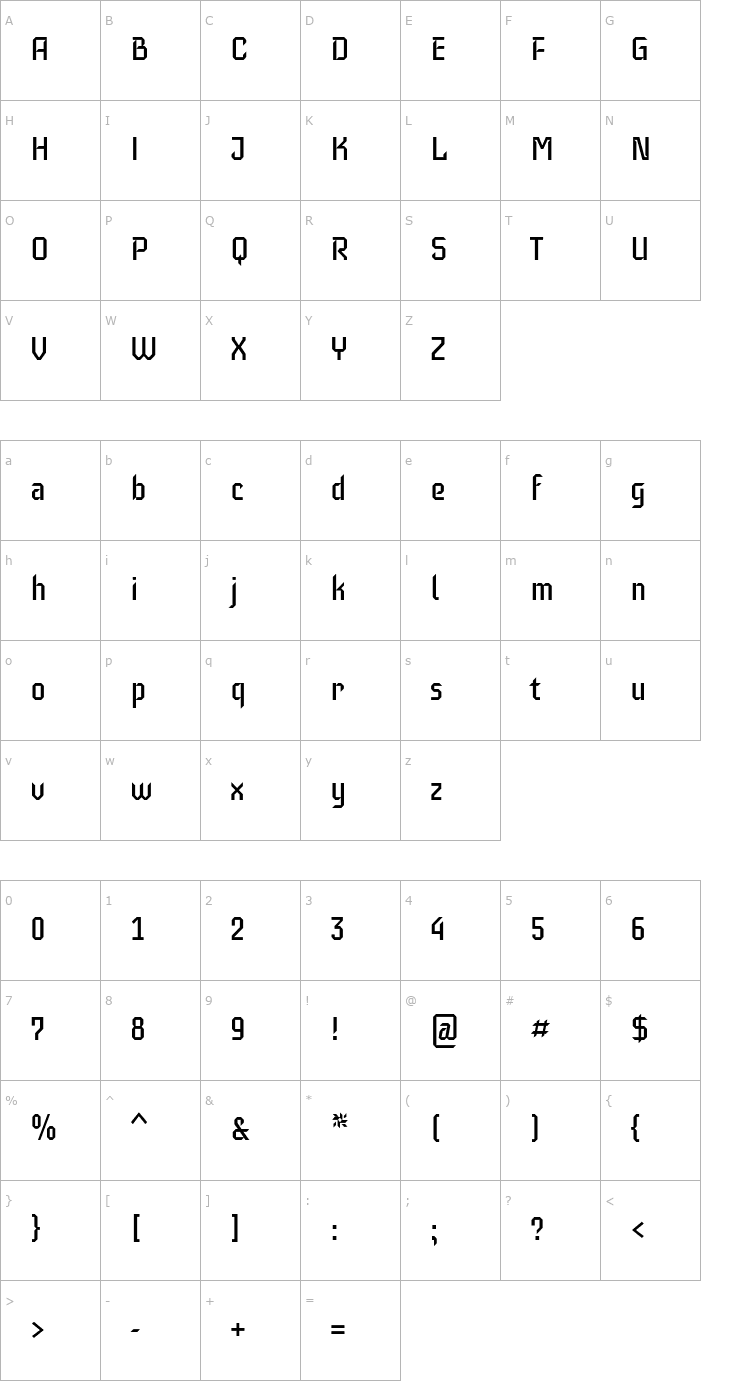 Character Map Iceberg Font