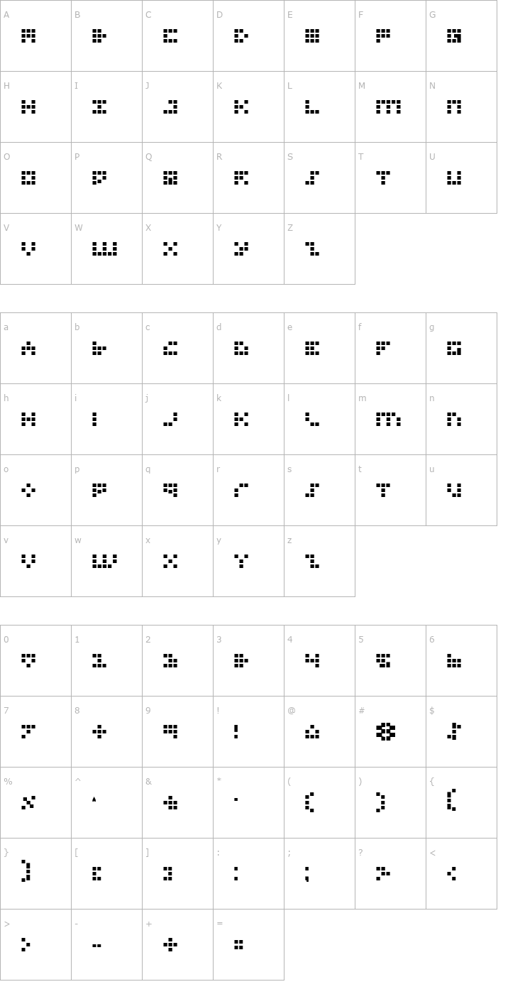 Character Map Iconian Bold Font