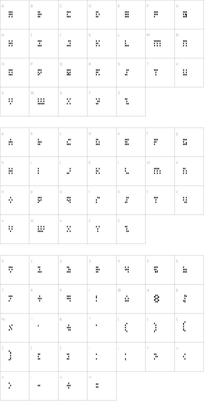 Character Map Iconian Condensed Font