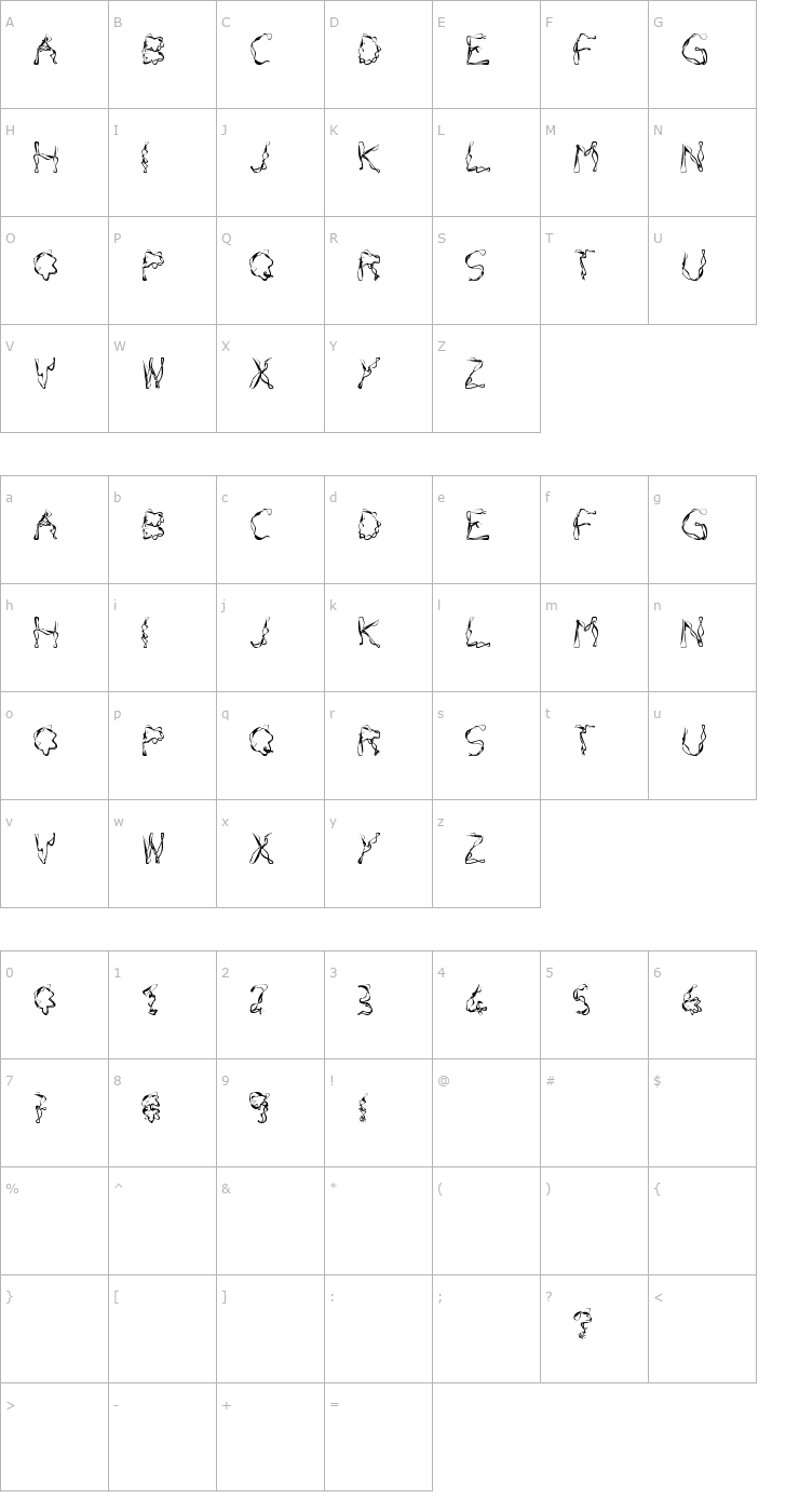 Character Map Ideocs Font