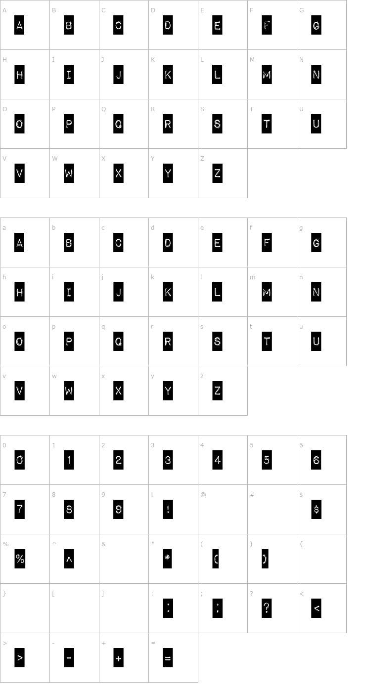 Character Map Impact Label Font