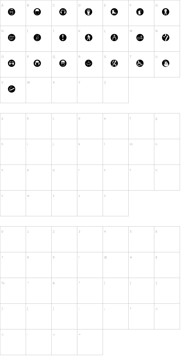 Character Map Imperatives Tables Font