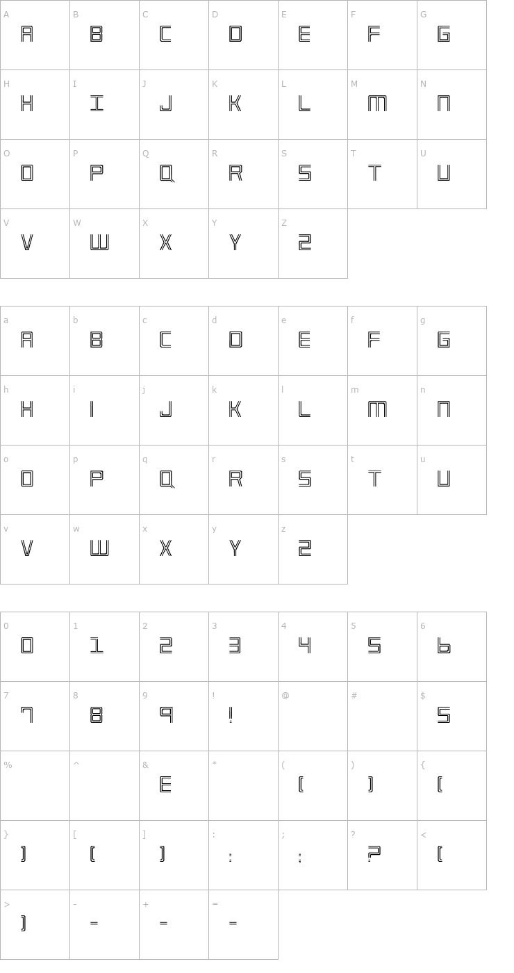 Character Map Imperium Font