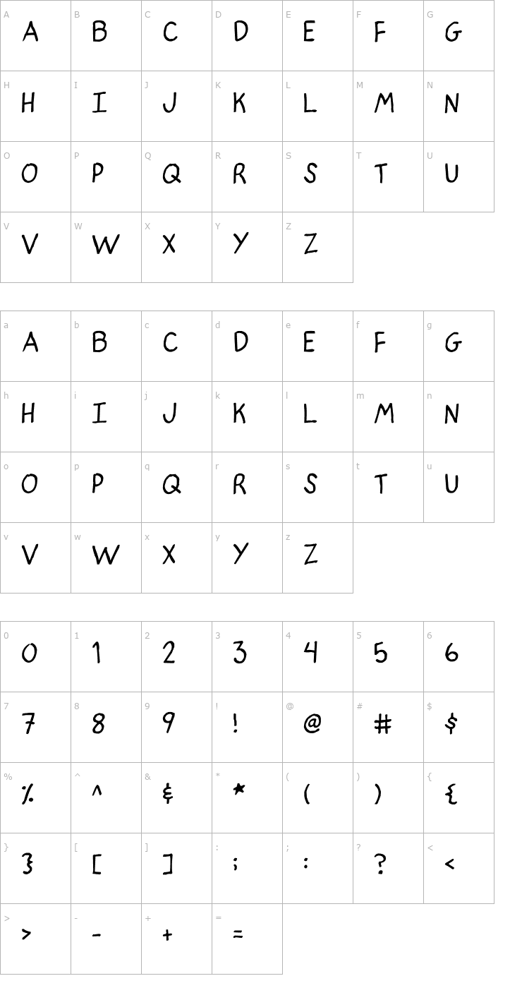 Character Map indian poker Font