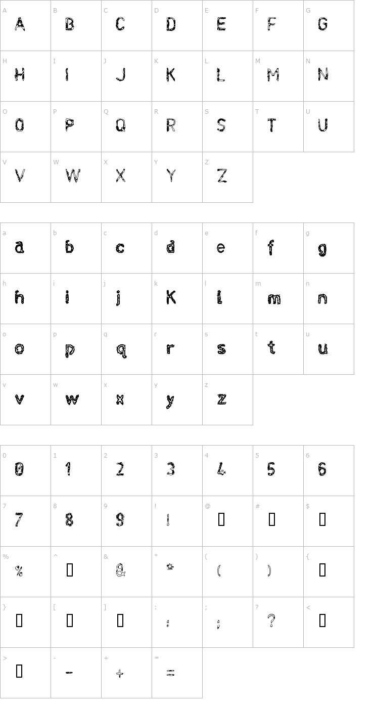 Character Map Infekt Font