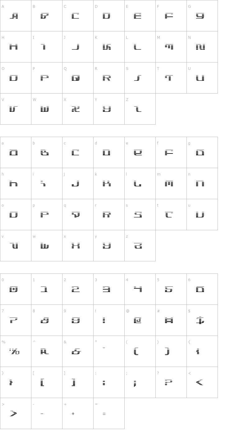 Character Map Infinity Formula Gradient Font