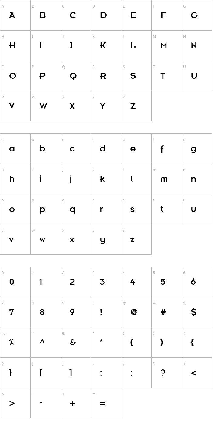 Character Map Insignia Font