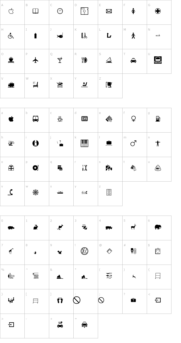 Character Map International Font