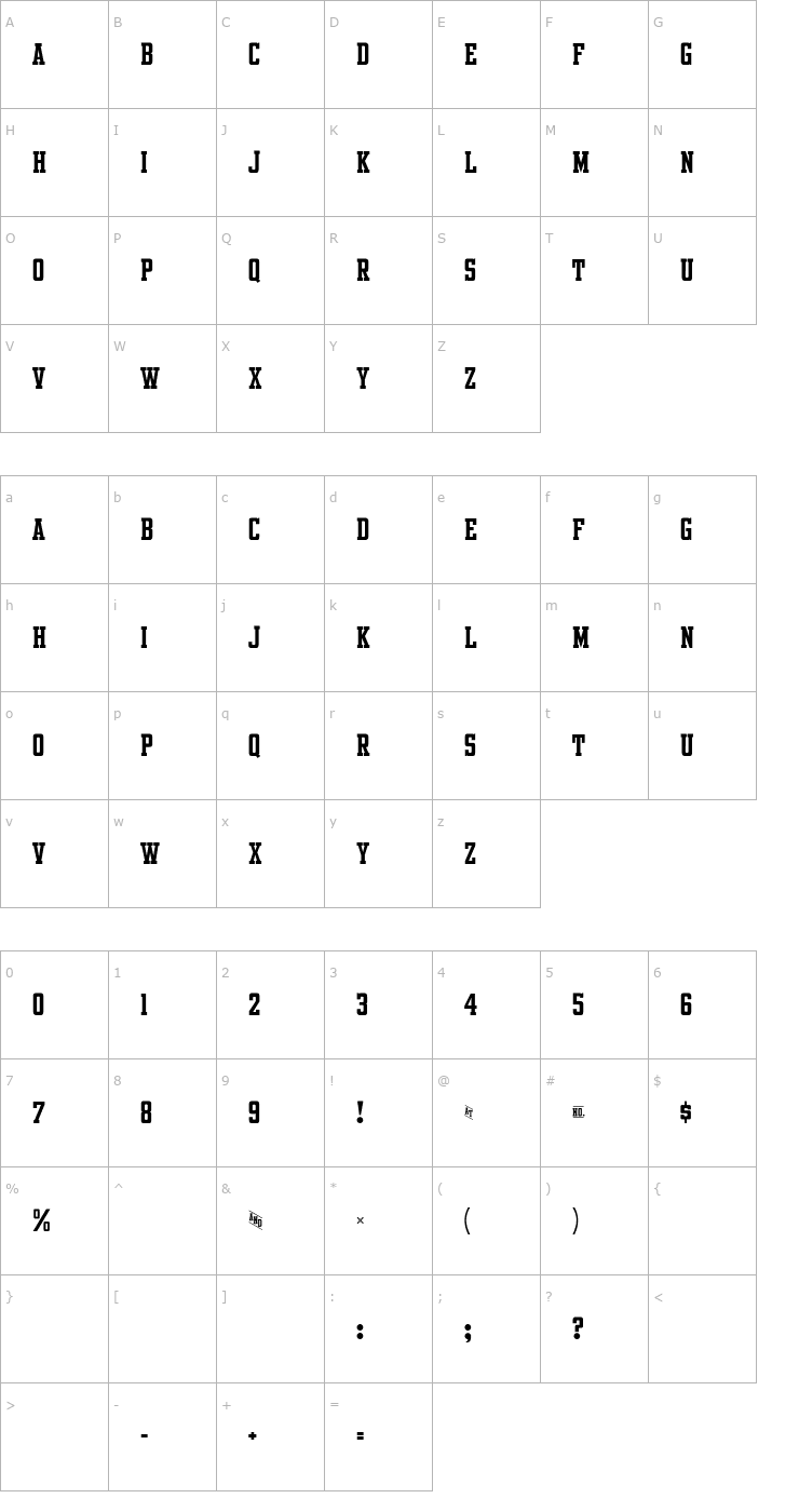 Character Map Intramural Roundstroke JL Font