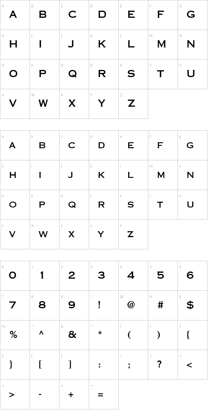 Character Map Ironclad Font