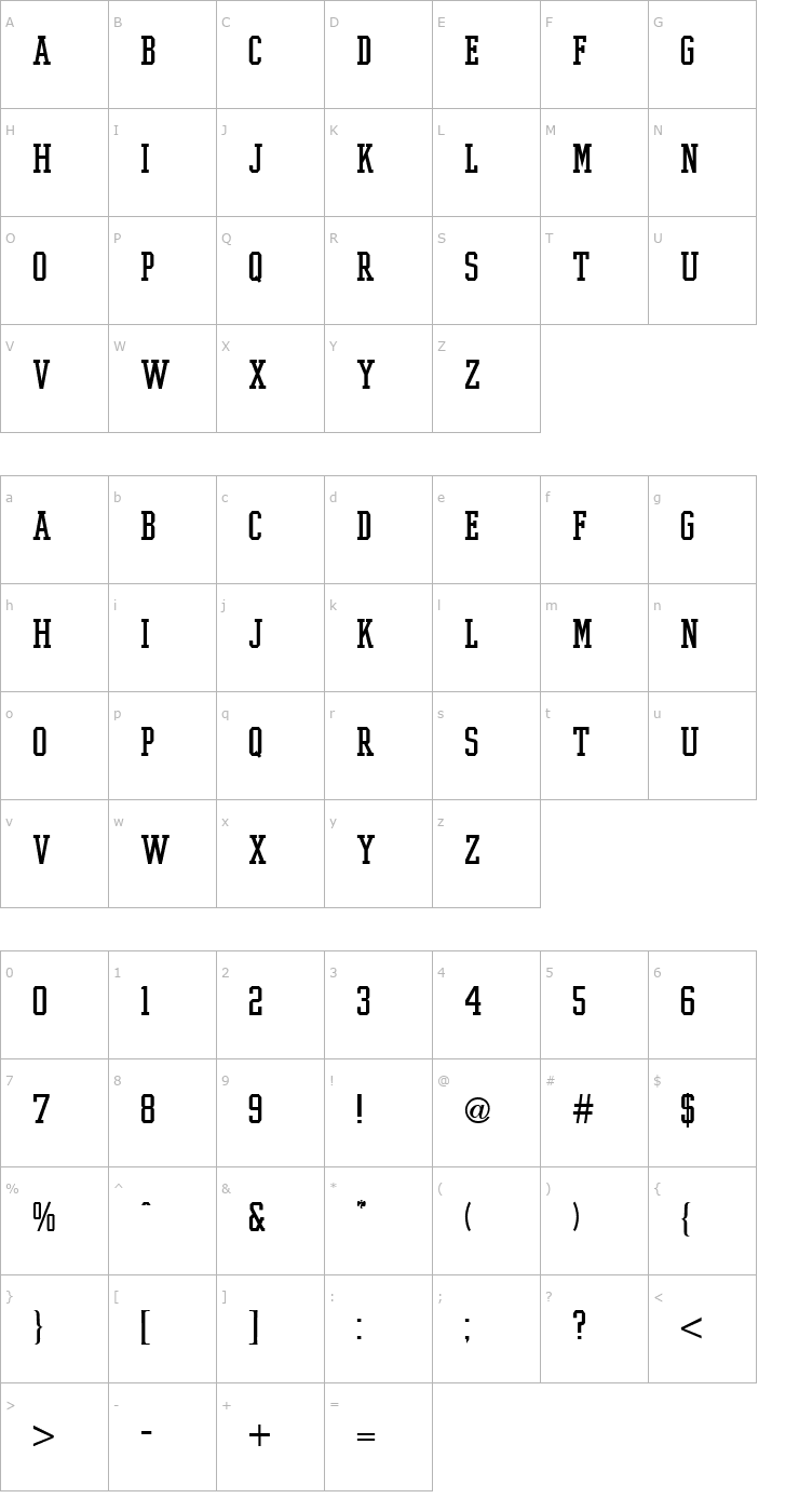 Character Map Ivy League Regular Font