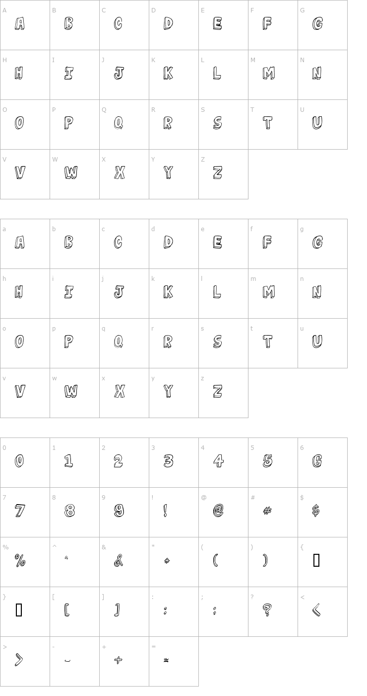 Character Map jabjai Light Font