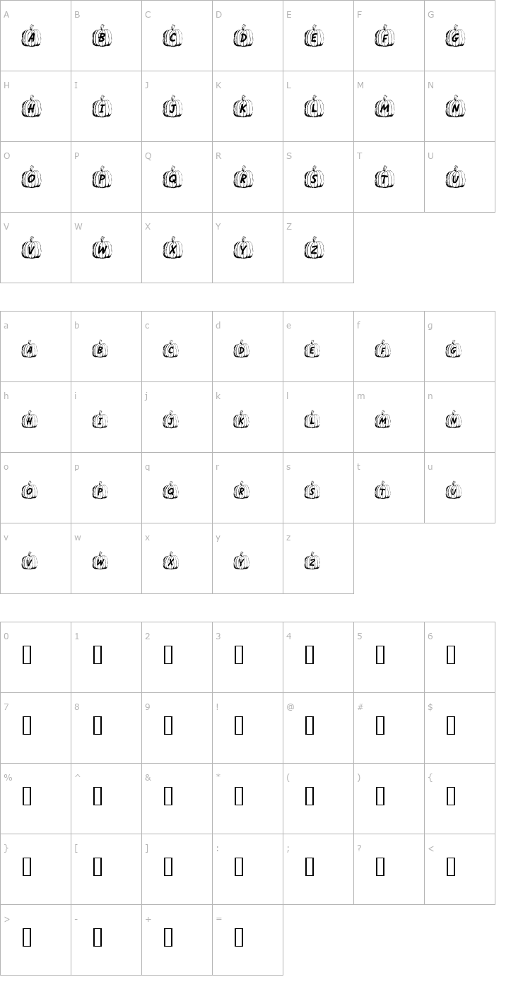 Character Map Jack O Font