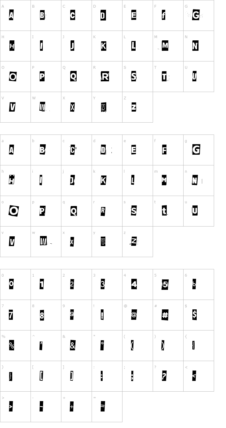 Character Map Jadefedgah[80] Font