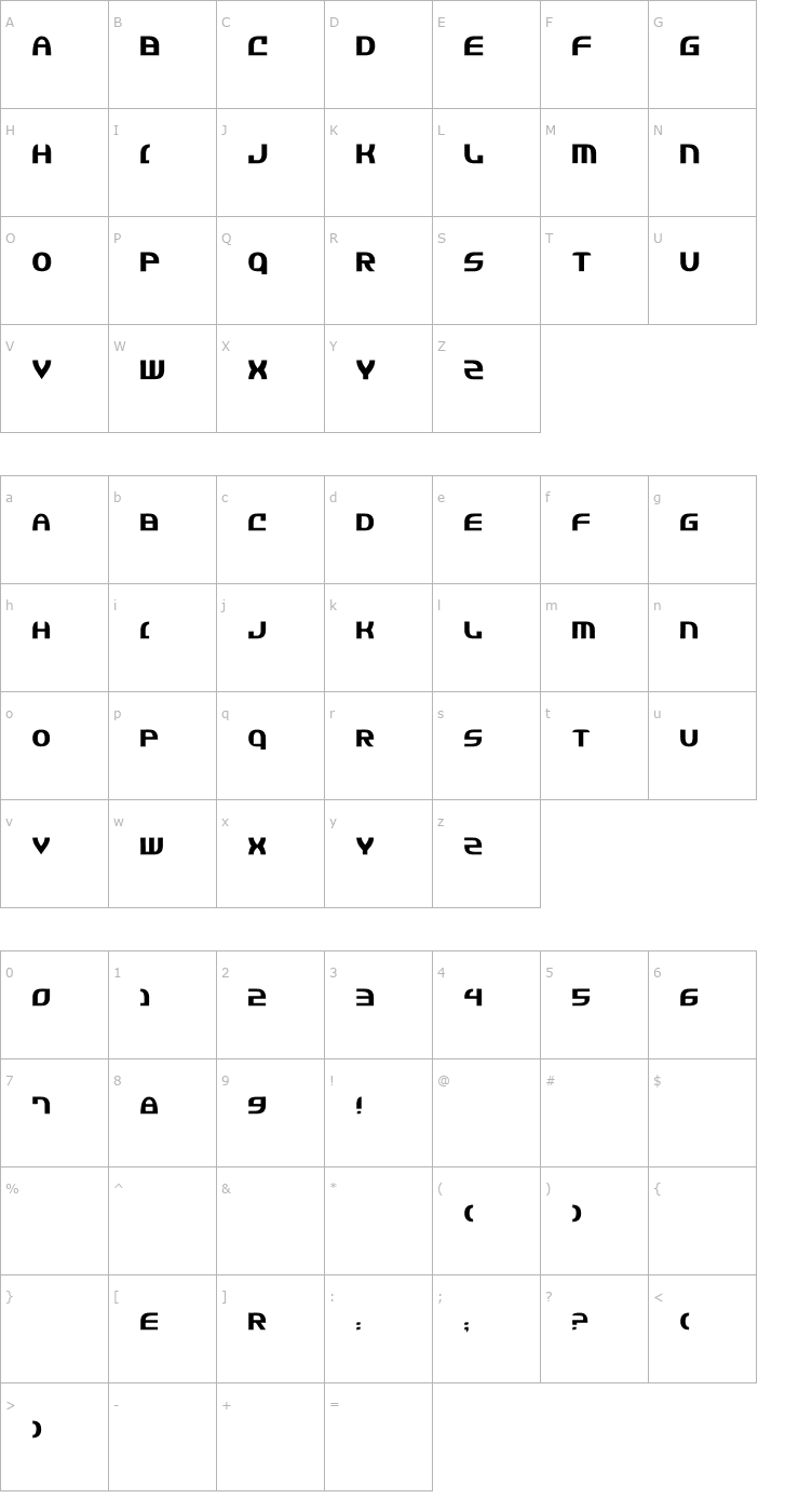 Character Map Jannisaries Font