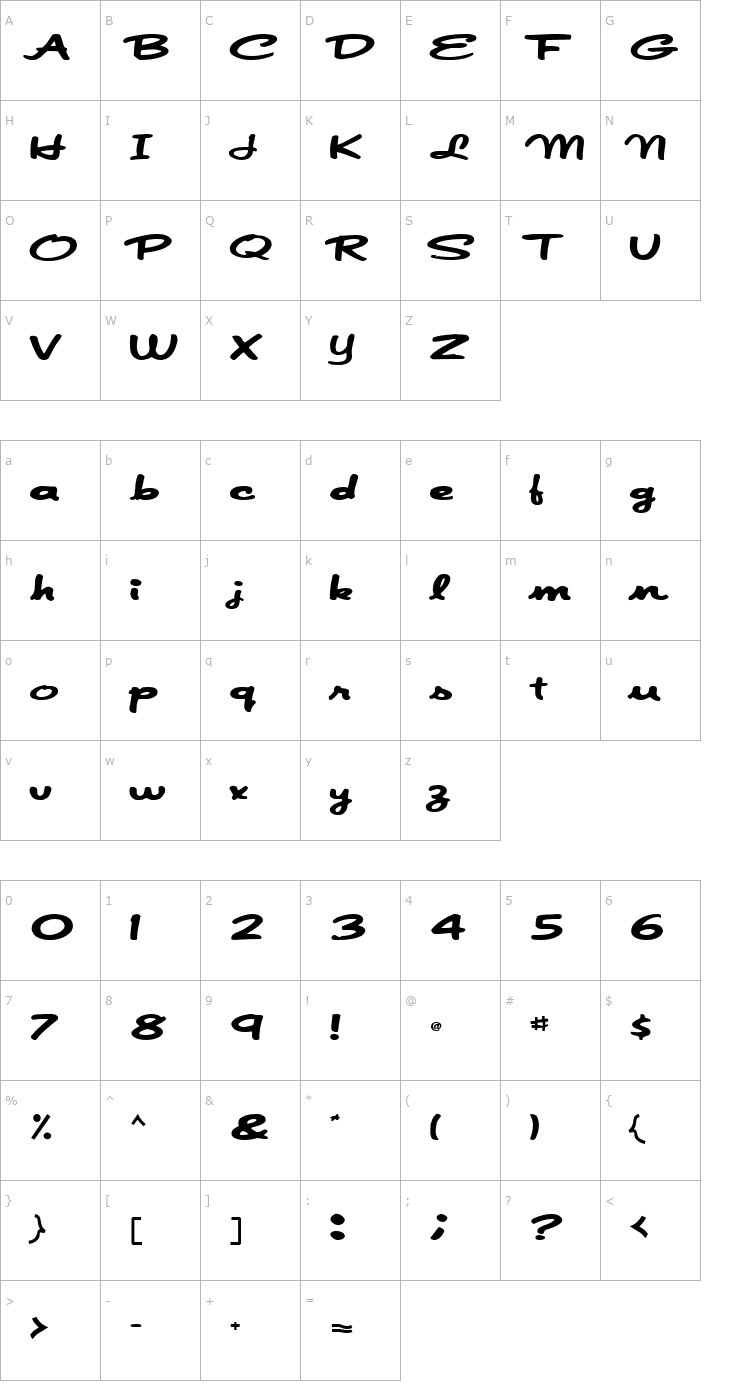 Character Map JapanScript911 Bold Font