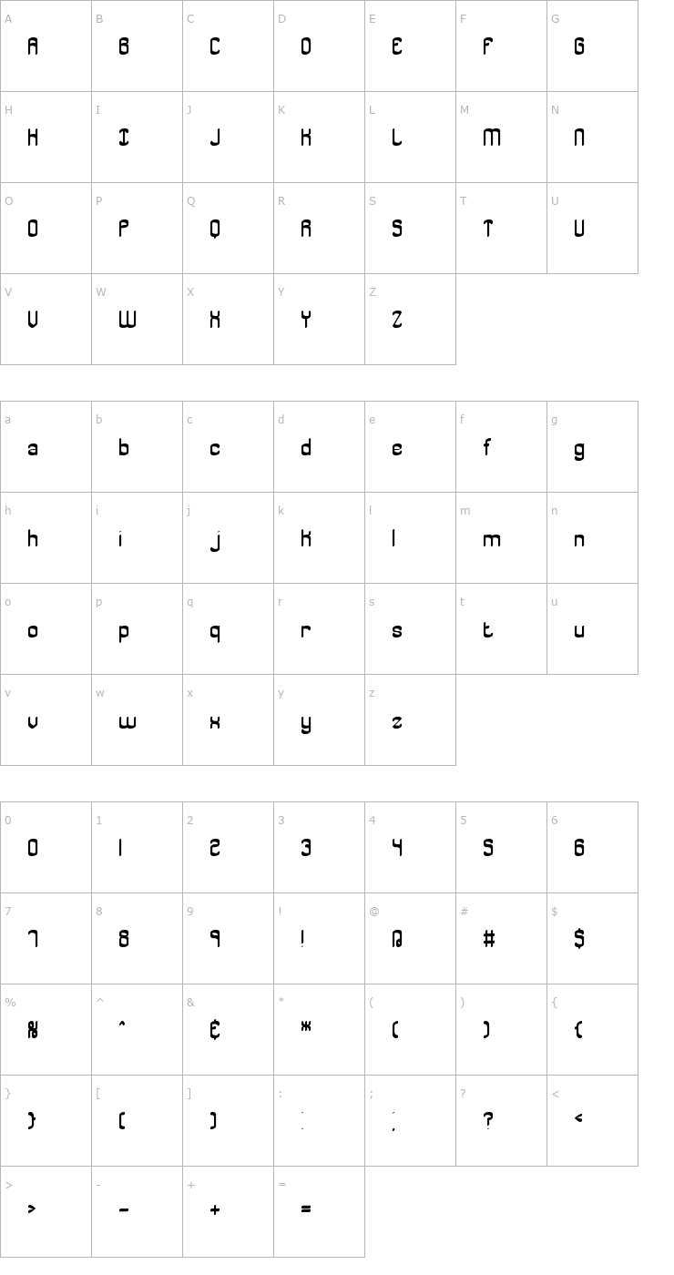 Character Map Jargon BRK Font