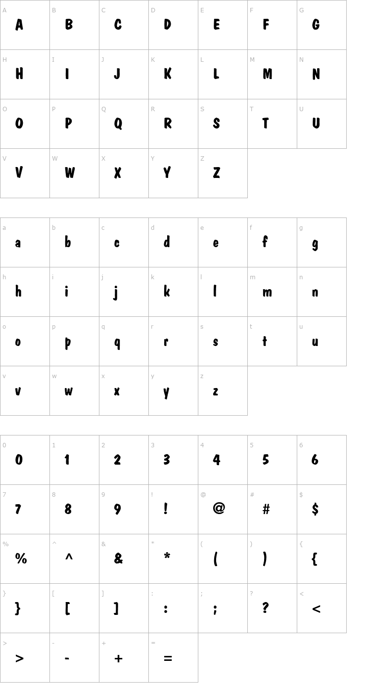 Character Map Jargon SSi Bold Font