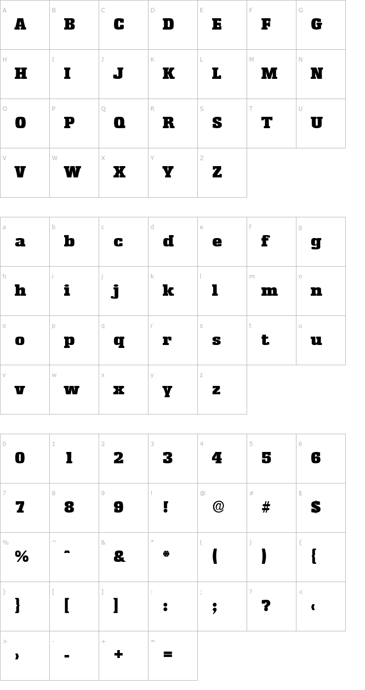 Character Map JasonBecker-Black Font