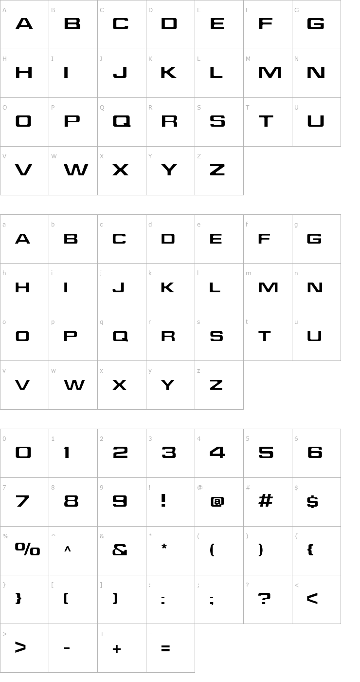 Character Map Jefferies Font