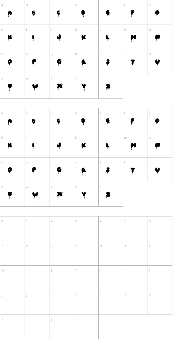 Character Map JI Solid Balloon Caps Font