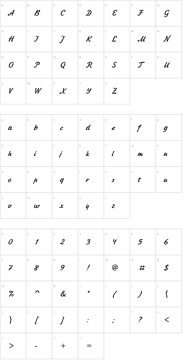 Character Map Jikharev Font