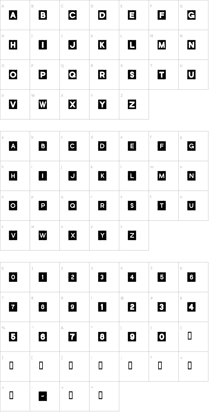 Character Map JoeJack Font