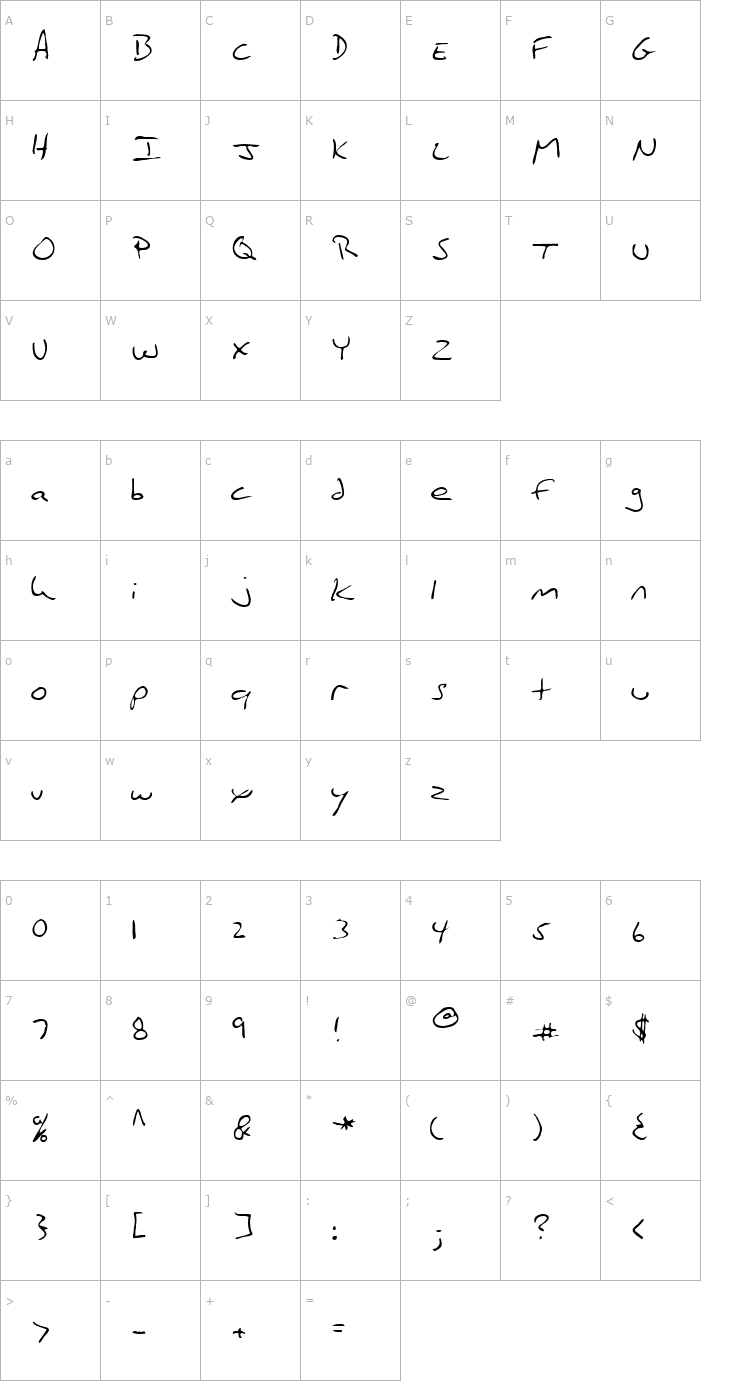 Character Map John Regular Font