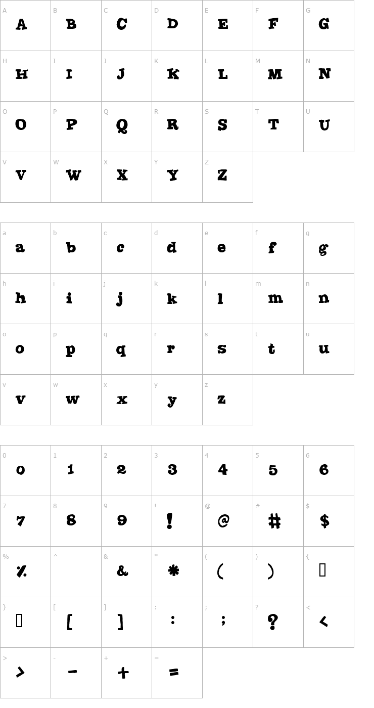 Character Map Joint by PizzaDude Font