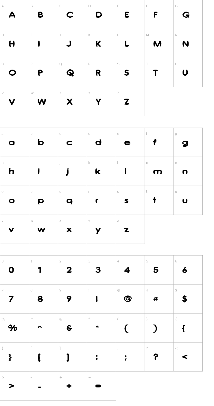 Character Map Joshs Font Font