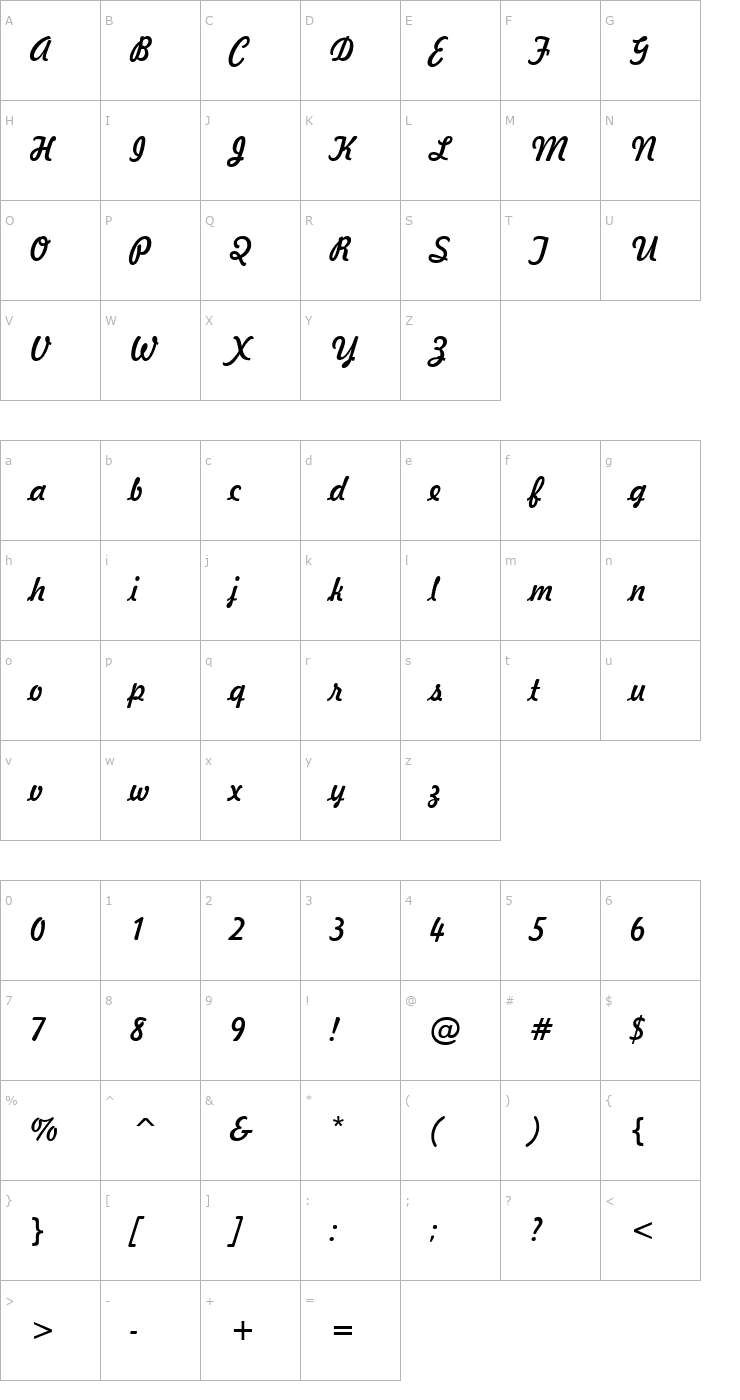 Character Map Jott 43 Normal Font