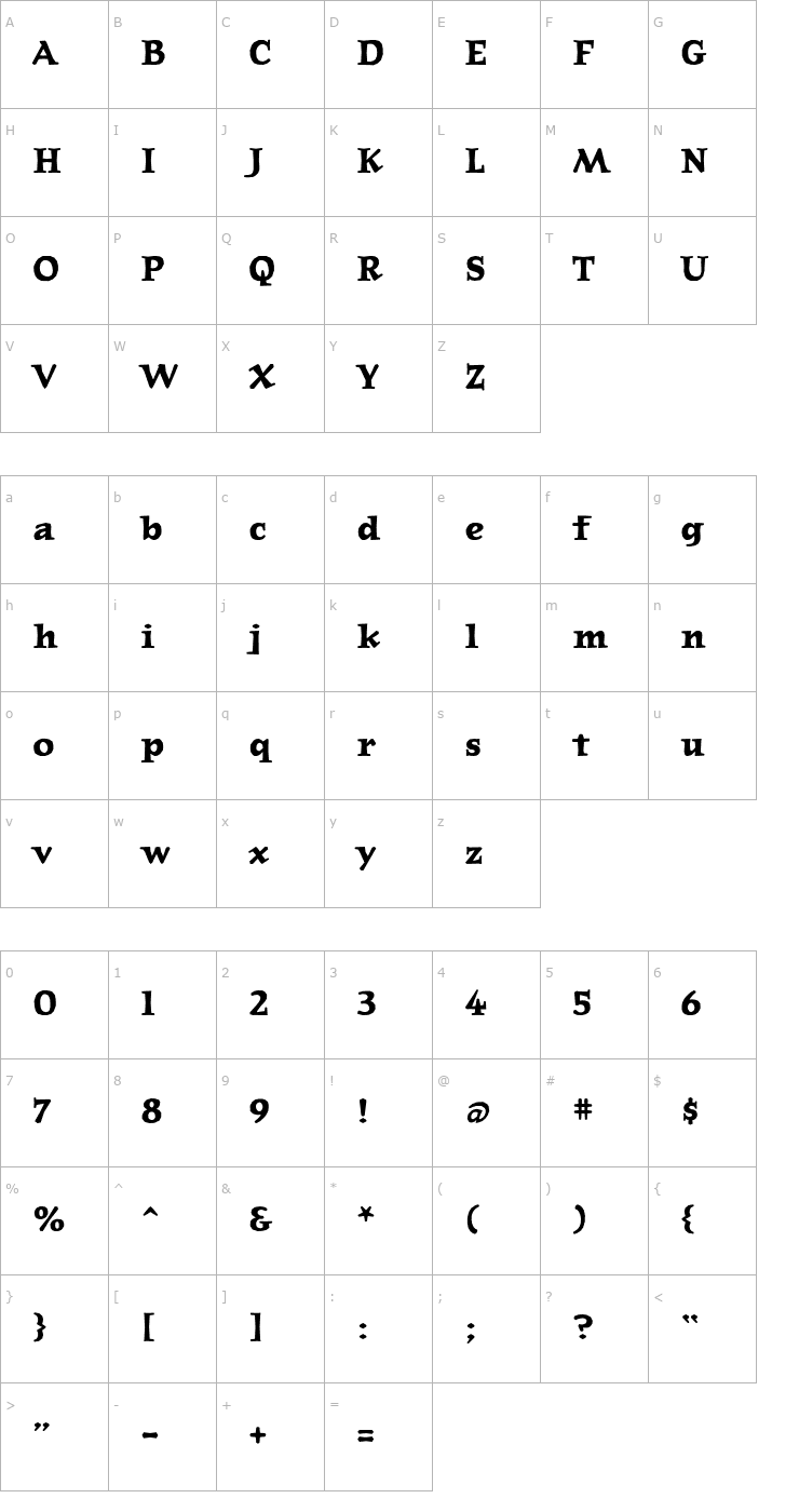 Character Map JournalBold Font